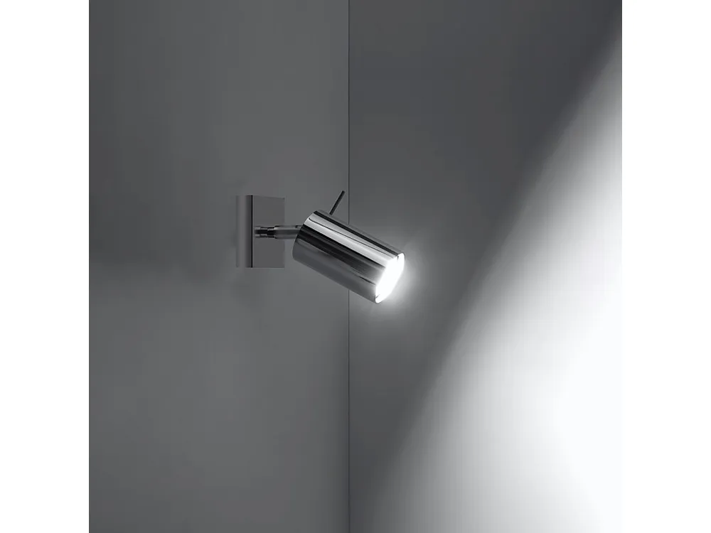 Energiezuinige Plafondlamp strak van - 1 lichtbronnen - L.8 x H.8 cm - chroom