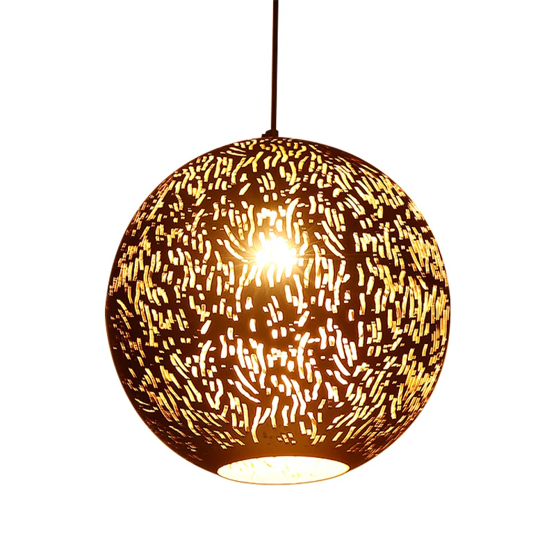 Globe Metallic Hanglamp Art Deco 1 Kops Woonkamer Plafond Hanglamp Zwart/Zilver/Messing Zwarte Afwerking
