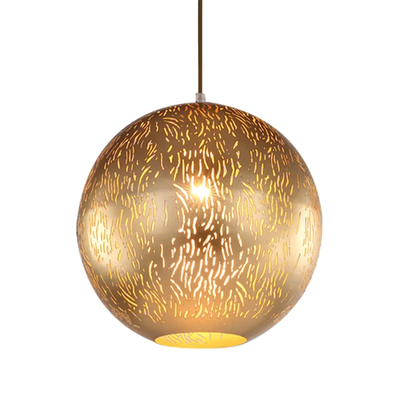 Globe Metallic Hanglamp Art Deco 1 Kops Woonkamer Plafond Hanglamp Zwart/Zilver/Messing Zwarte Afwerking