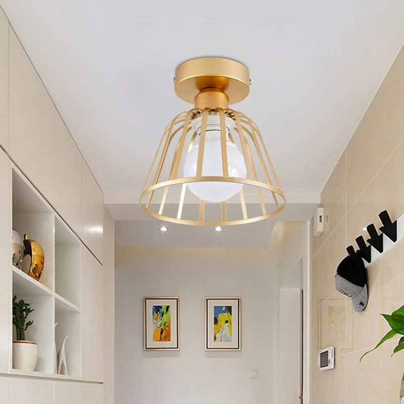 Hangende Pendant Minimalistische komkooi semi-inbouwverlichting ijzer 1 lamp gang plafond inbouw zwart/goud