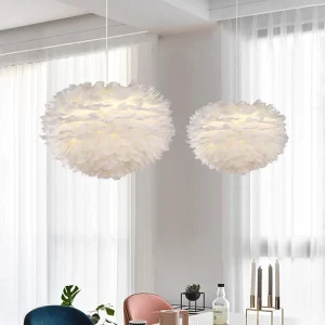 Hartvormige slaapkamer hangende plafondlamp Metalen hangende hanglamp Scandinavische stijl wit - 60cm Diameter