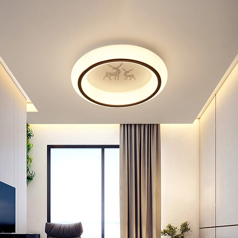 Maan/Hert/Heteluchtballon Inbouwlicht Hedendaagse acryl Slaapkamer LED Ronde plafondlamp wit voor Woonkamer