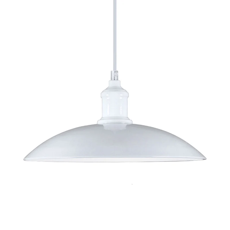 Metallic schotel schaduw hanglamp industriële stijl 12,5"/16" W 1 zwak woonkamer plafond hanglamp zwart/wit voor Woonkamer