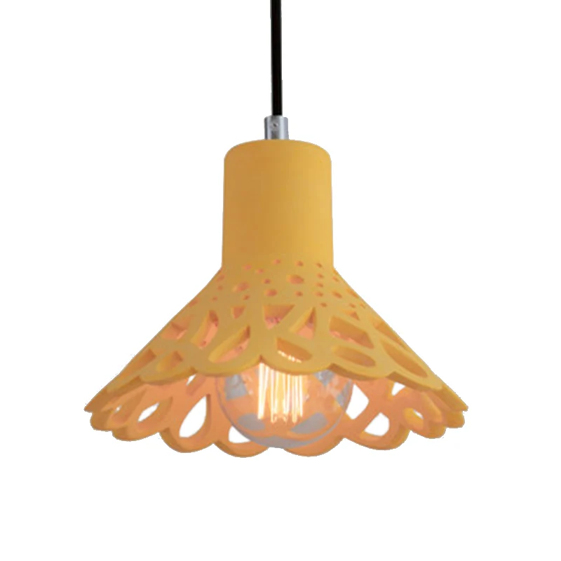 Moderne Plafond Geëtste hanglamp Scandinavische stijl van beton 1 lichtgrijs/wit/geel hanglamp met geometrische/bel/uitlop...