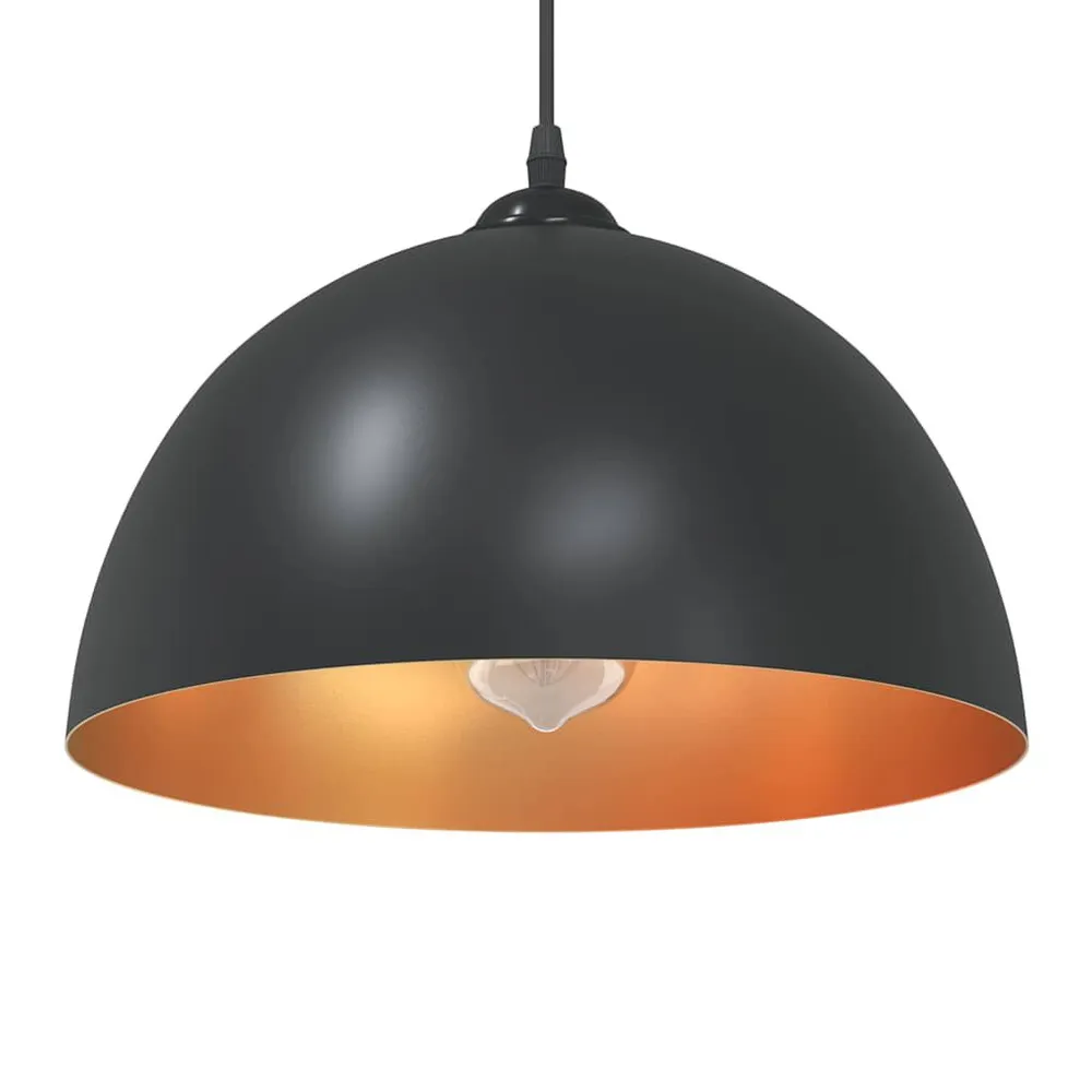 Moderne Plafond Hanglampen 2 st hoogte verstelbaar E27 30 cm metaal zwart