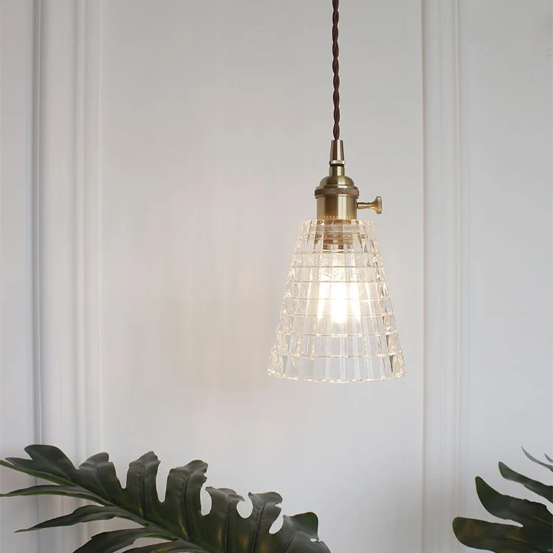 Moderne Plafond Messing kom/uitlopende hanglamp armatuur antiek fel rooster/raster glas 1 lamp eetkamer plafond hanglamp