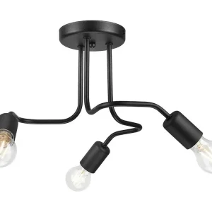 Moderne Plafond Plafondlamp Charlie, Zwart, 26x40x40 cm, EPIKASA