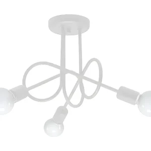 Moderne Plafond Plafondlampen industrieel van - 3 lichtbronnen - L.45 x H.35 cm - wit