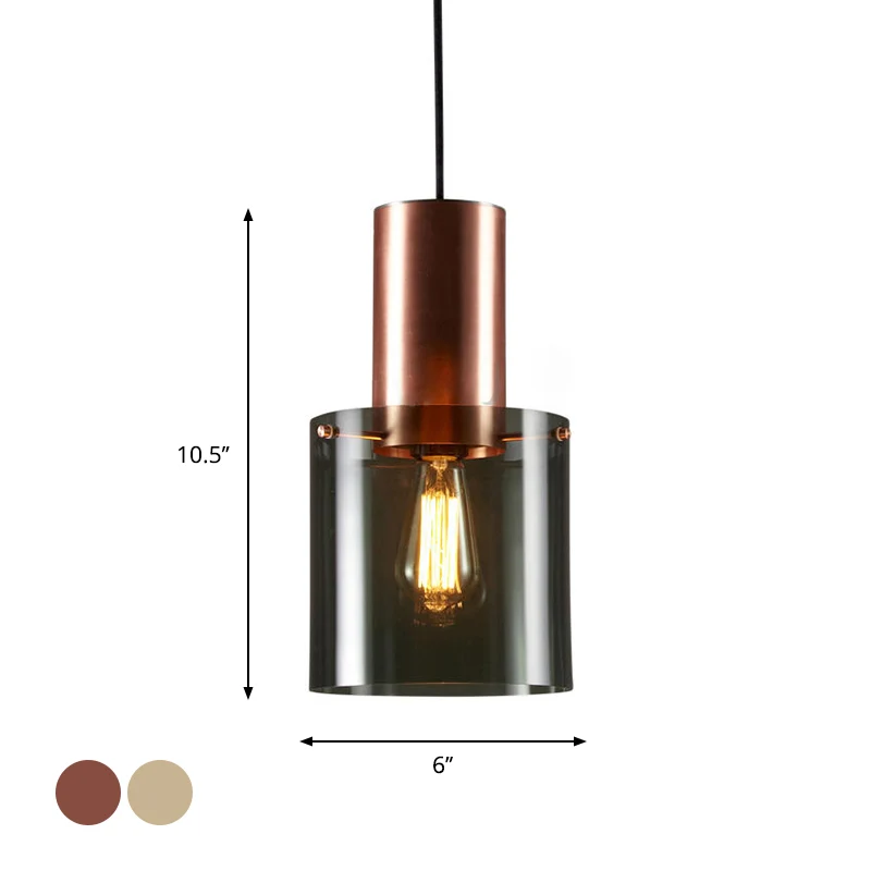 Rose goud/goud fles hanglamp moderne stijl 1-lamp rokerig grijs glazen plafond hanglamp voor keukenbar