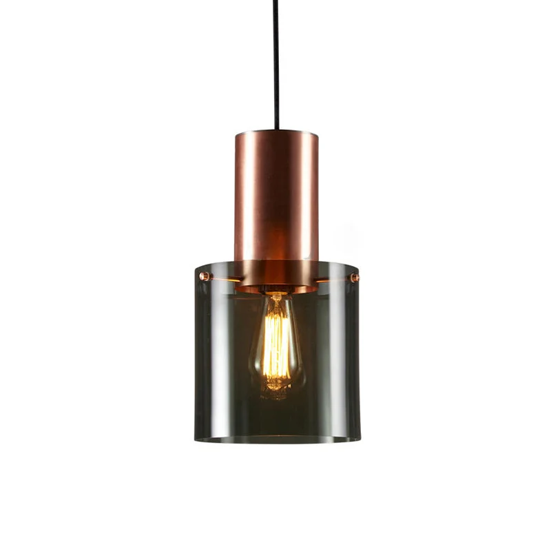 Rose goud/goud fles hanglamp moderne stijl 1-lamp rokerig grijs glazen plafond hanglamp voor keukenbar