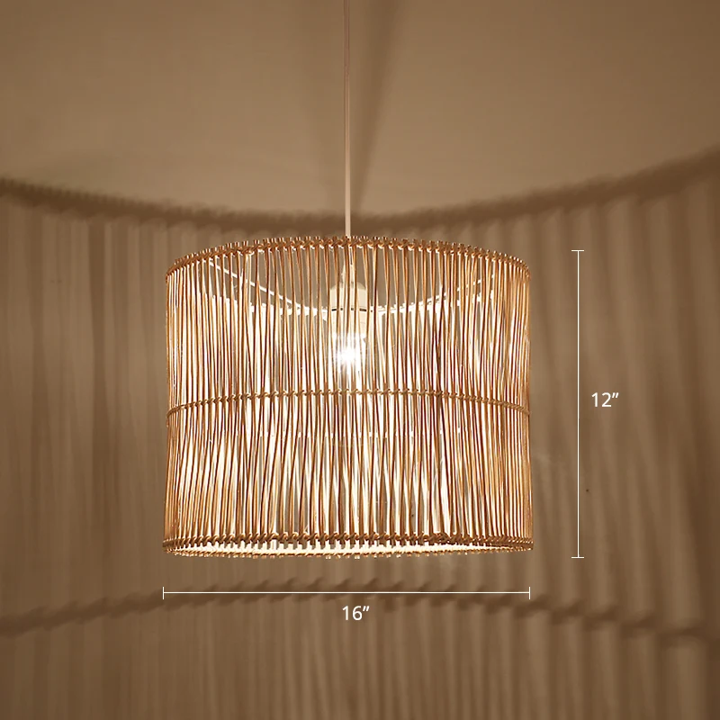 Rotan trommel schaduwrijke plafondlamp moderne enkele hangende hanglamp voor restaurant (IP44)