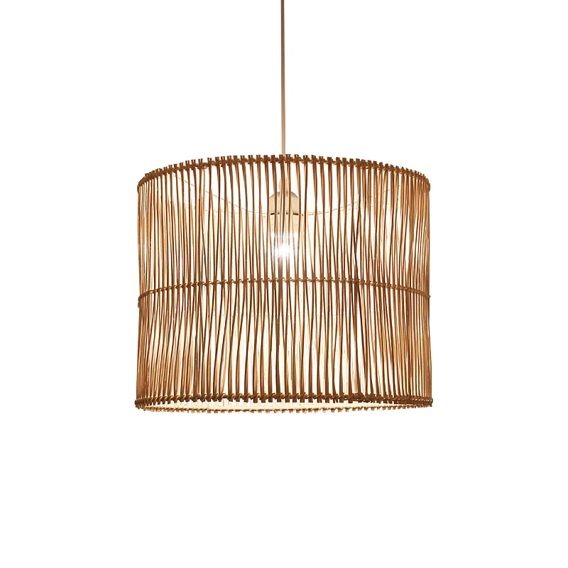 Rotan trommel schaduwrijke plafondlamp moderne enkele hangende hanglamp voor restaurant (IP44)