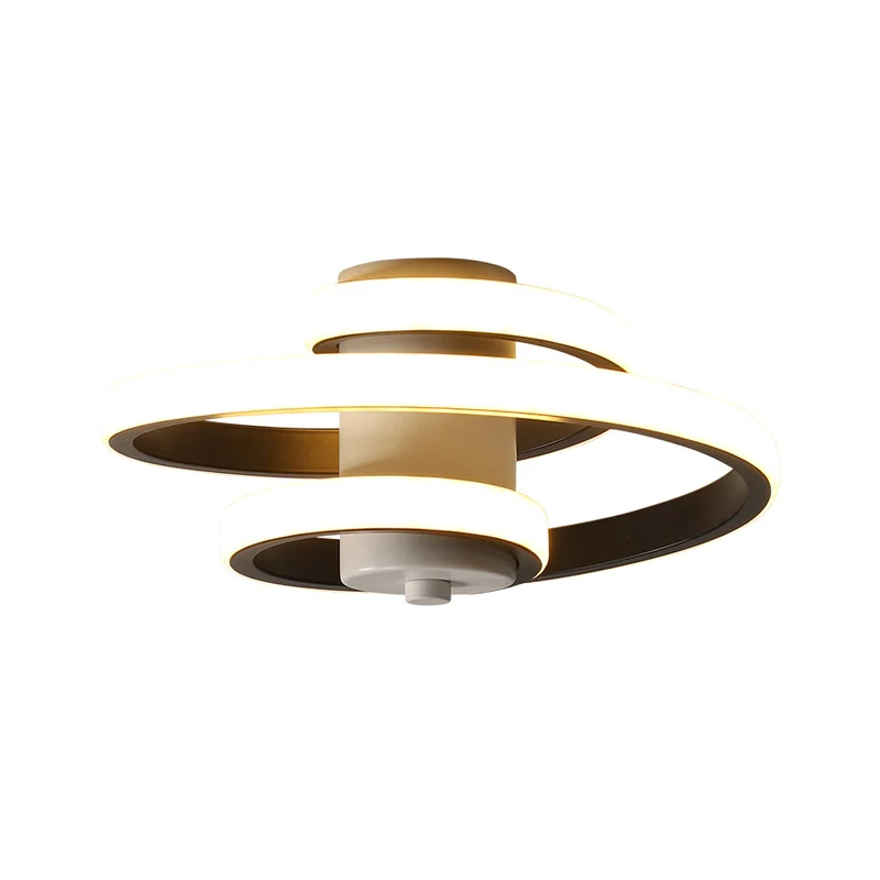 Spiraalvormige metalen plafondinbouw eenvoudige stijl zwart/witte LED-inbouwlamp warm/wit helder voor gang