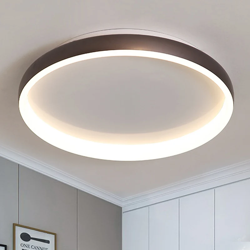 Zwart/Wit/Bruin Ronde Inbouwplafondlamp Simplicity LED Metalen Plafondlamp met Acryl Diffusor Wit/Warm Helder (IP44)