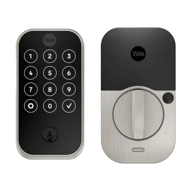 Yale Assure Lock 2 Satijn Nickel Bluetooth Single Cylinder Electronic Deadbolt Lighted Keypad compatibel met ABUS Cilinders