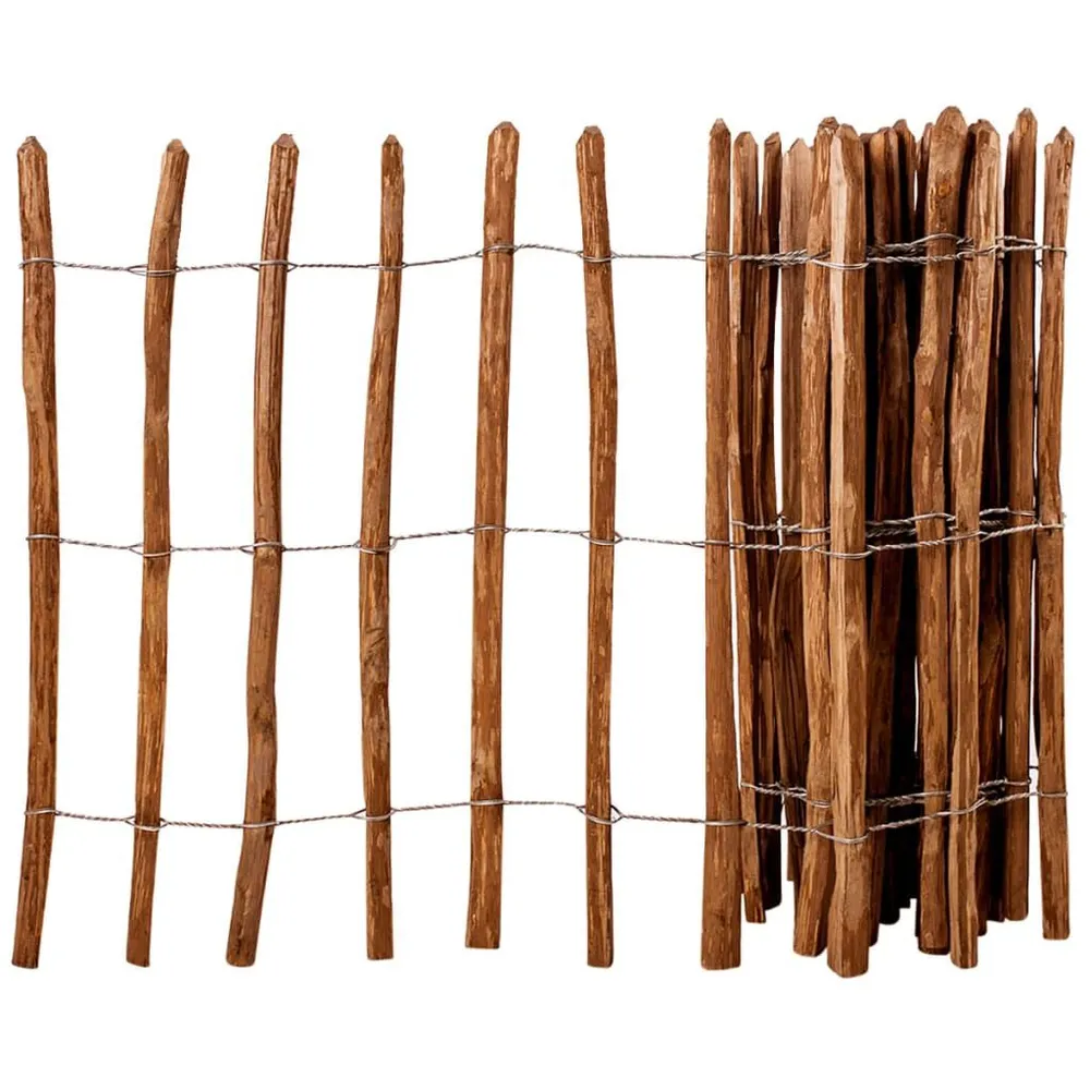 Schuifpoort Hek 90x500 cm hazelaarhout