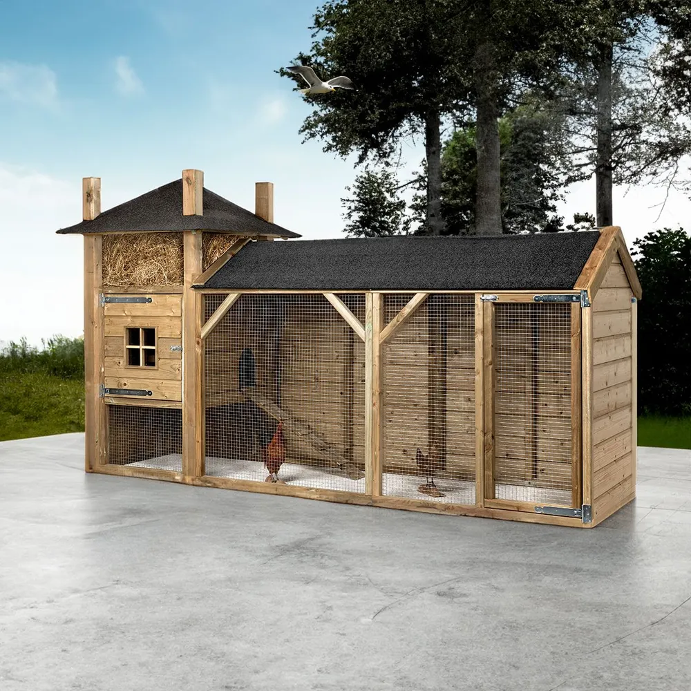 Kippenhok Joost 340 x 110 x 190 cm - Hooiberg