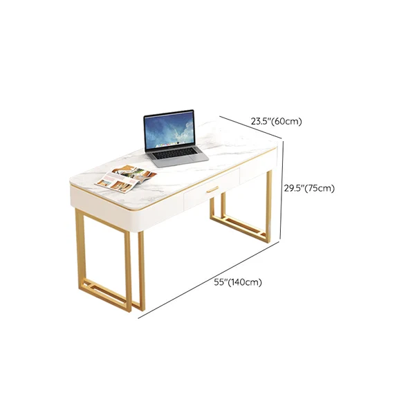 Glam Style Ijzer Legs Writing Desk Home 29.5 Inch High Office Desk
