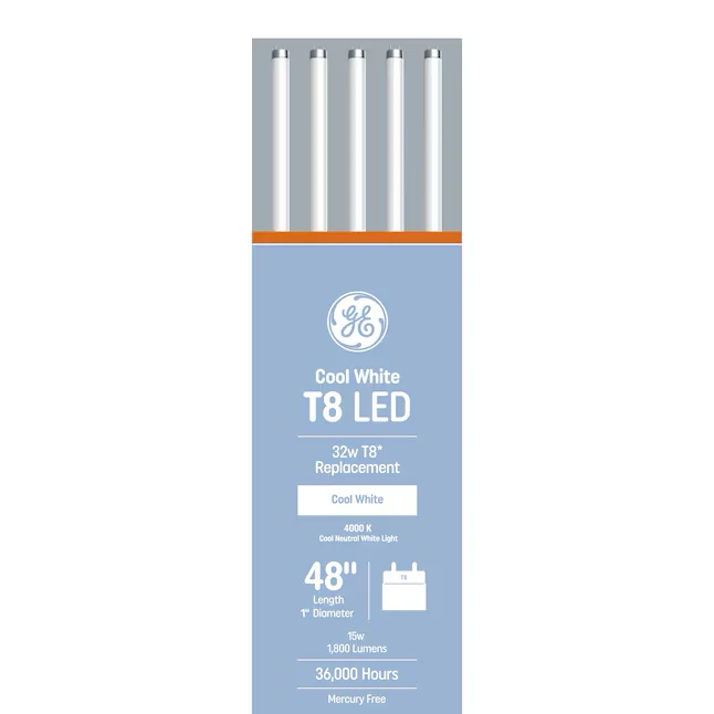 GE T8 LED Replacement 32-Watt EQ T8 Koel White Medium Bi-pin (t8) LED Light Bulb (20-Pack)