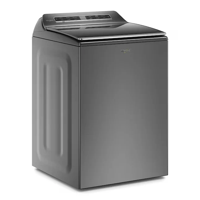 Whirlpool Smart Capable w/Load and Go 5.3-cu ft High Efficiency Impeller and Agitator Slim Top-Load Washer (Chrome Shadow)...