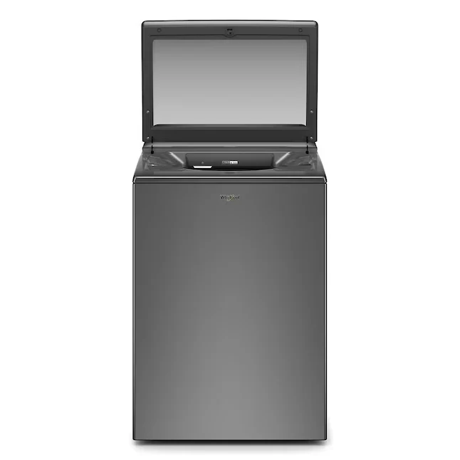 Whirlpool Smart Capable w/Load and Go 5.3-cu ft High Efficiency Impeller and Agitator Slim Top-Load Washer (Chrome Shadow)...