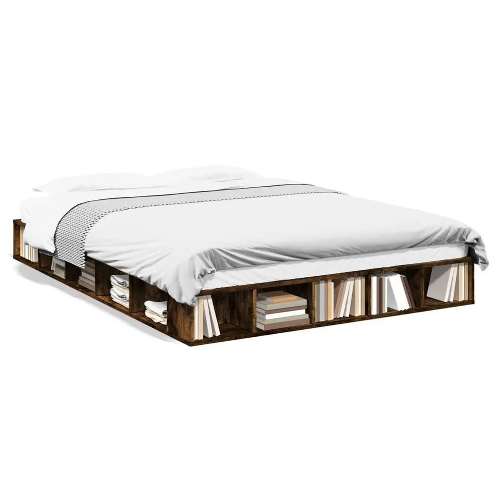 Bedframe bewerkt hout gerookt eikenkleurig 160x200 cm CE-Gemarkeerd