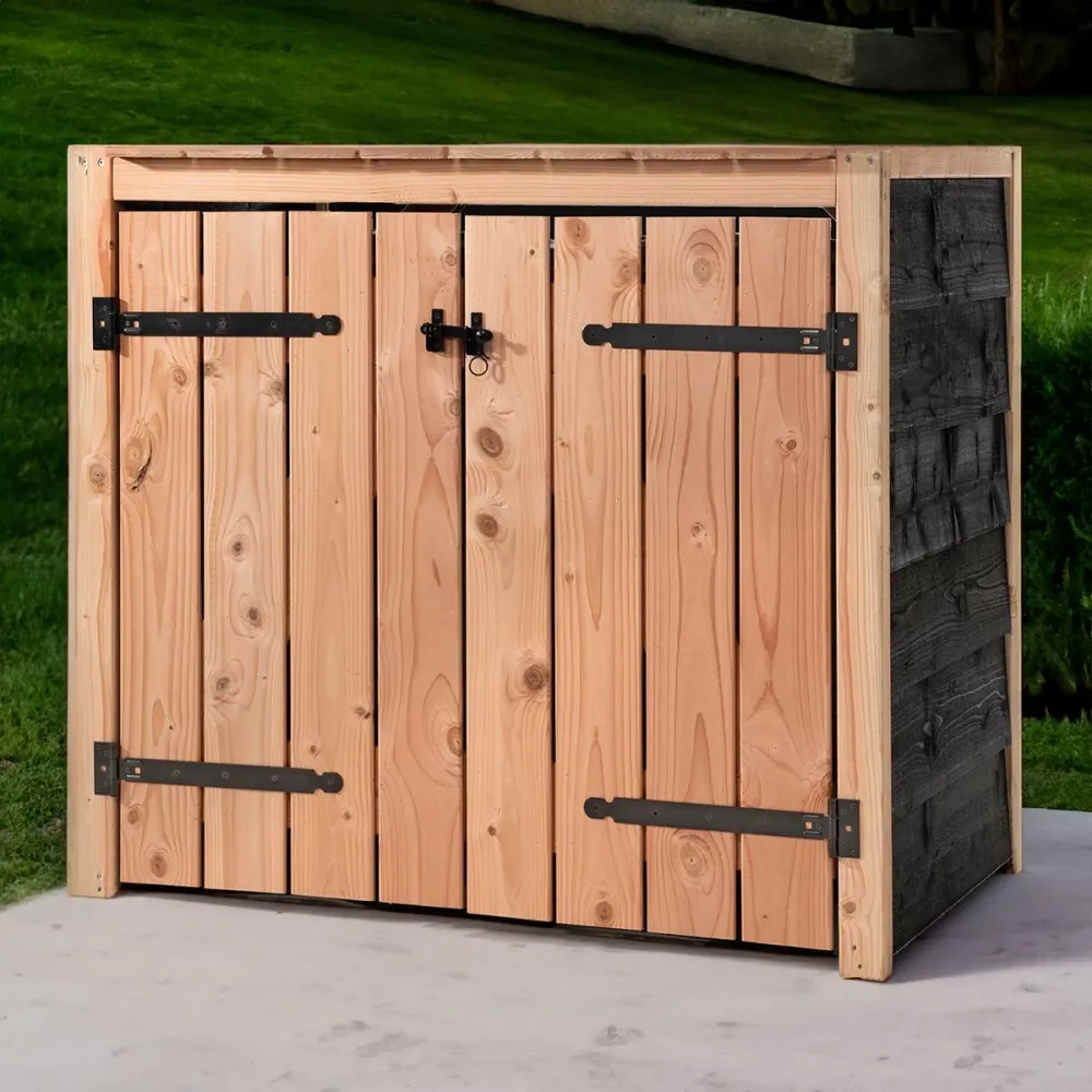 Kliko Ombouw 2x 240 liter 134x88x119cm Douglas Hout Zwart