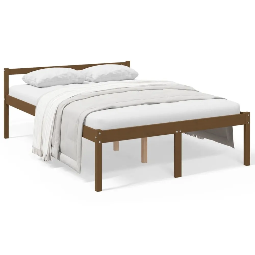 Seniorenbed grenenhout honingbruin 135x190 cm