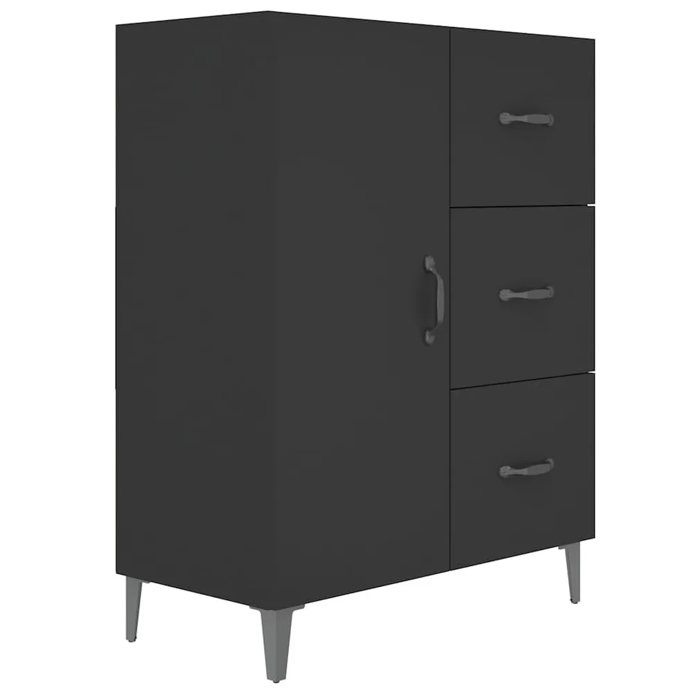 Dressoir 69,5x34x90 cm bewerkt hout zwart