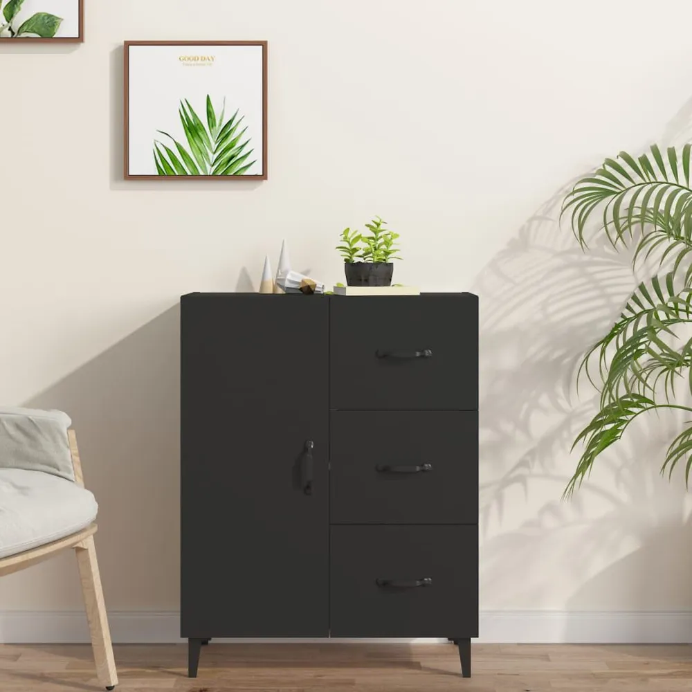 Dressoir 69,5x34x90 cm bewerkt hout zwart