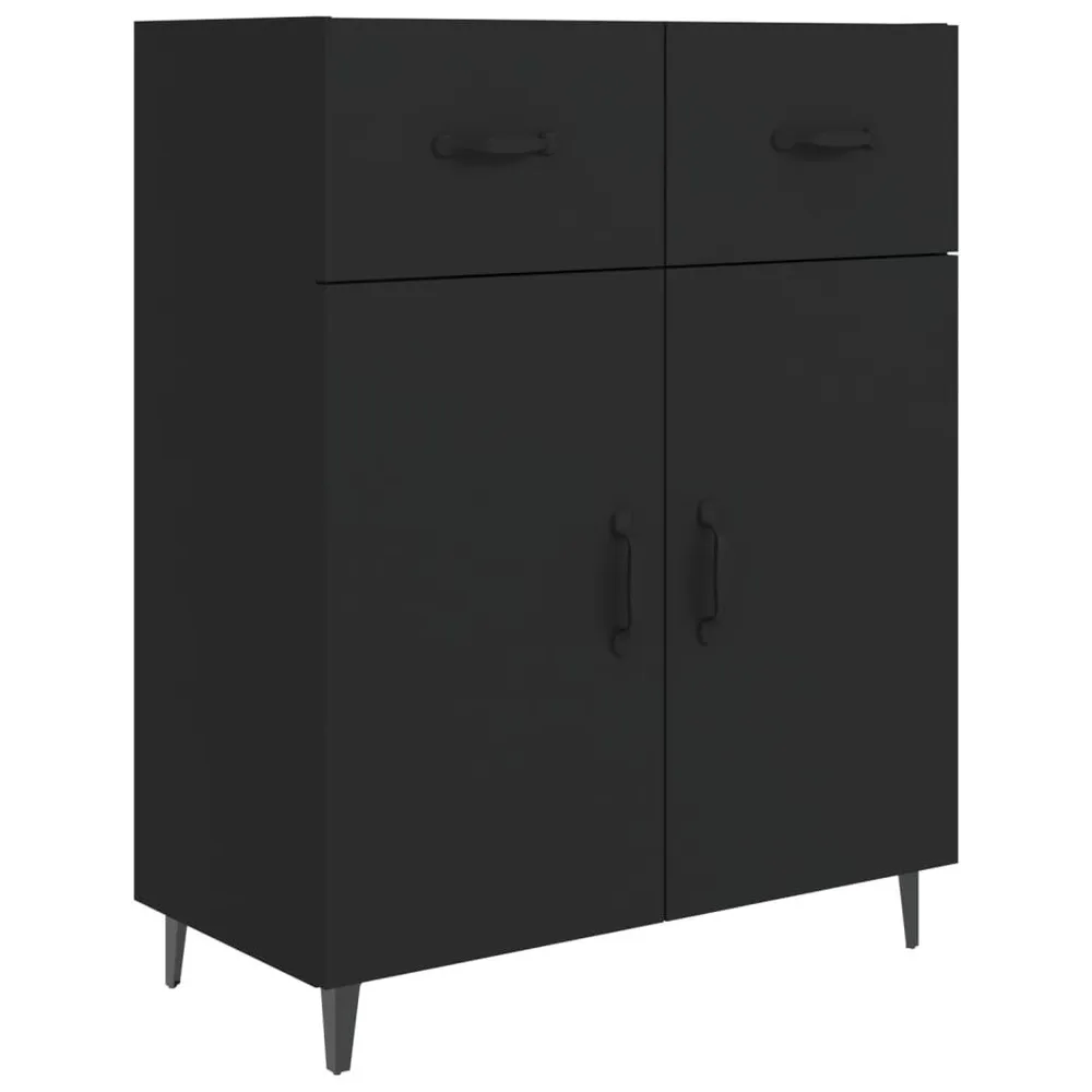 Dressoir 69,5x34x90 cm bewerkt hout zwart