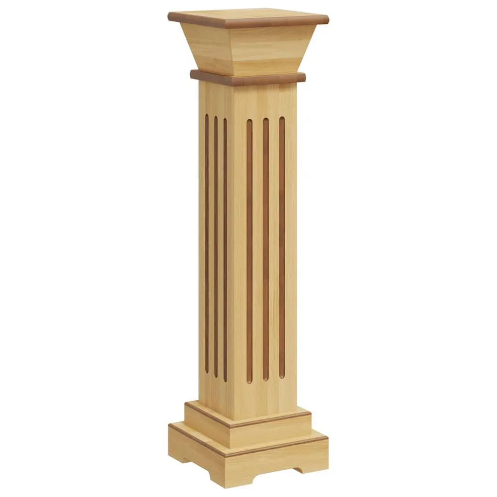 Plantenstandaard klassieke zuil vierkant 17x17x66 cm MDF hout