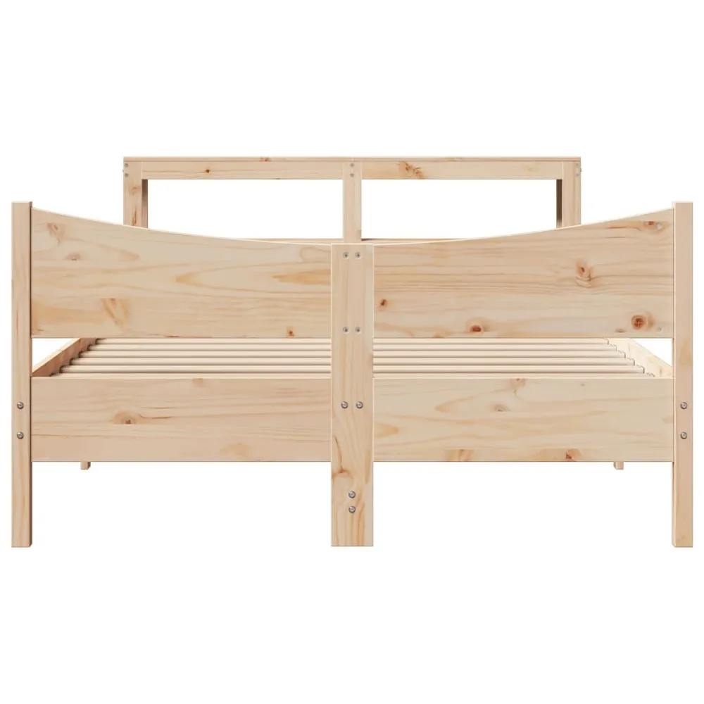 Bedframe met hoofdbord massief grenenhout 140x190 cm