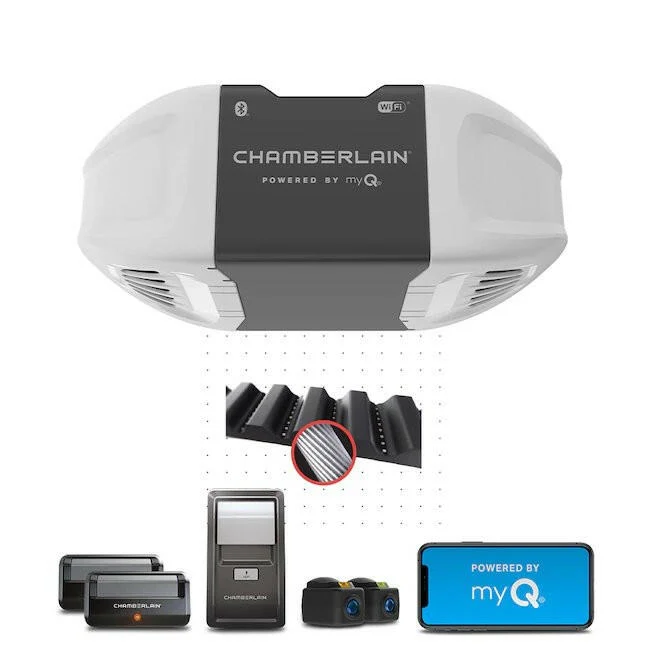Chamberlain 0.5-HP Connected Belt Drive Garage Door Opener Works Myq Wi-fi Compatibility