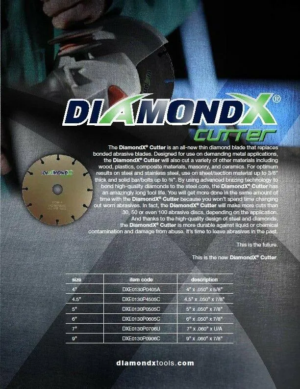 3" Diamond X Van metaal Cutting Blade Cut-Off Wheel - Type 1 Angle Grinders