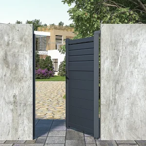 Draaipoort van aluminium - L. 103 x H. 166 cm - Antraciet - VIAZO - Koop nu laaggeprijsd online