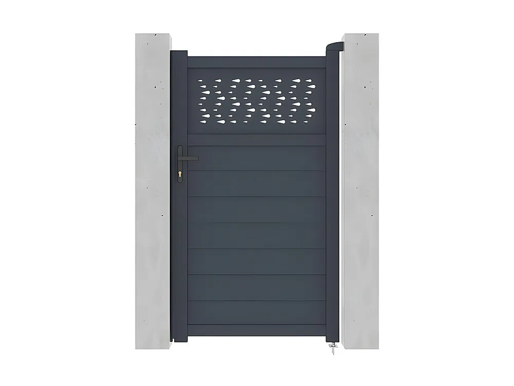 Draaipoort van aluminium met motieven - Halfopengewerkt - L. 103 x H. 181 cm - Koop nu