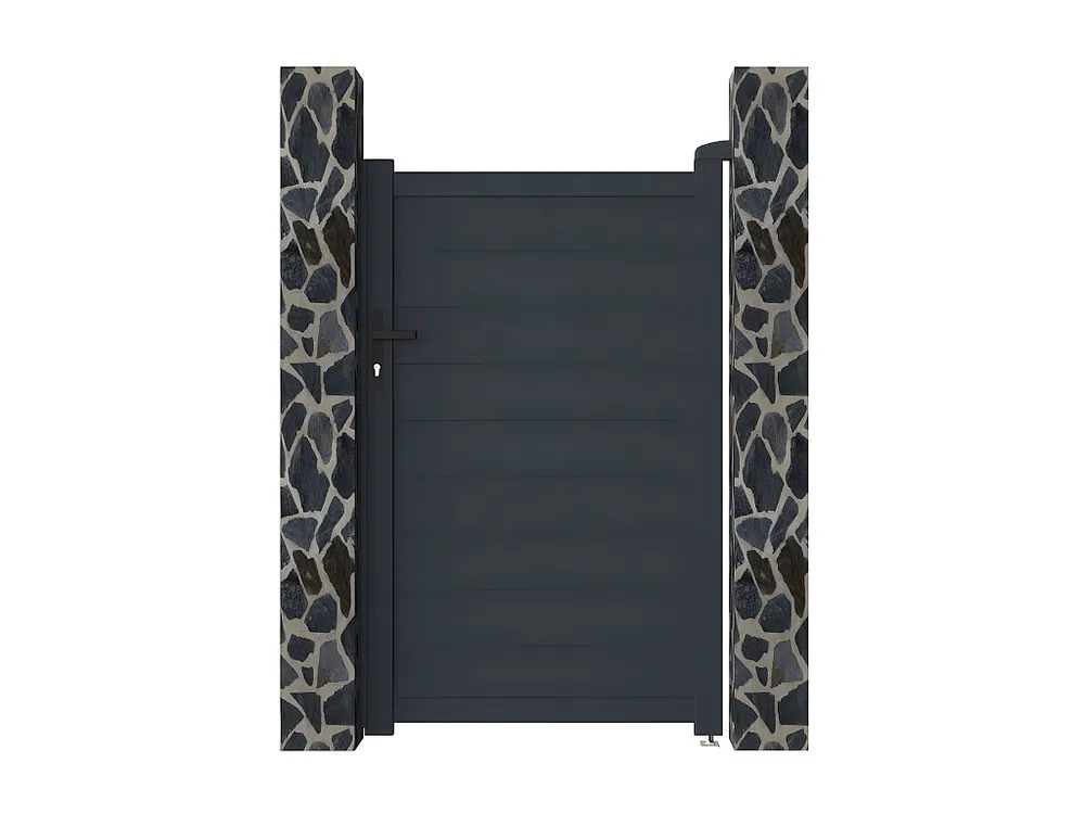 Draaipoort van aluminium NAZARIO antraciet - L103 x 166 cm - Koop nu schappelijk online