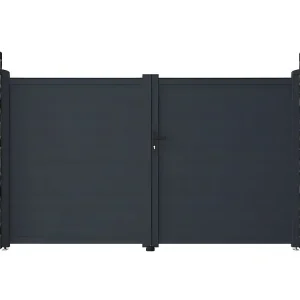 Draaipoort van aluminium NAZARIO antraciet - L305 x 181 cm - Koop nu voordelig online