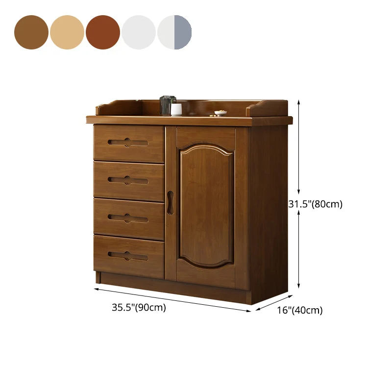 16" D Effen Wood Combo Dresser Bedroom Storage Chest Dresser Drawers and Doors 35l