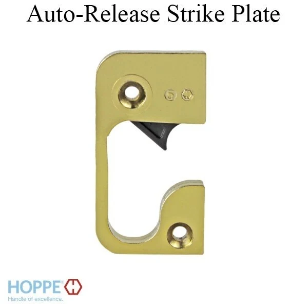 Hoppe Strike Plate, RA6133, Auto-Release Roller, 1.30 x 2.40 -Brass Finished