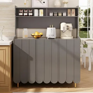 Huat dressoir - 3 vakken en 3 deuren - MDF - Grijs