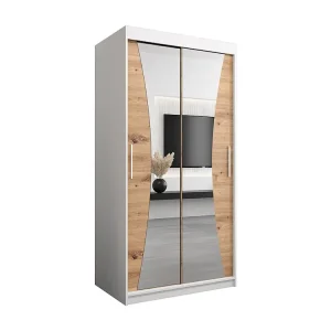 MONACO KLEDINGKAST MET SCHUIFDEUREN 200/100/62 2 deuren (wit/artisan)