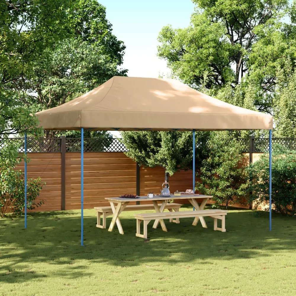 Partytent inklapbaar pop-up 440x292x315 cm natuurtint