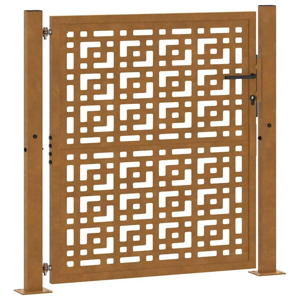 Poort met kruisontwerp 105x105 cm weervast staal
