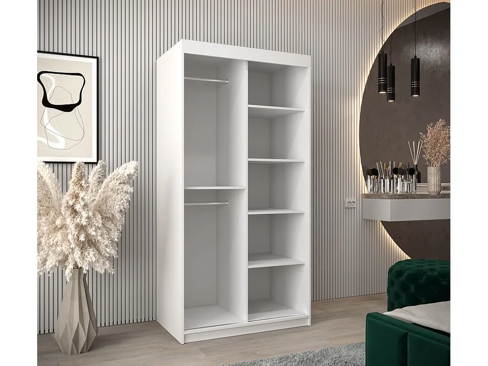 PROMO T3 KLEDINGKAST MET SCHUIFDEUREN 200/100/62 2 deuren (wit/wit)