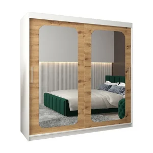 PROMO T3 KLEDINGKAST MET SCHUIFDEUREN 200/200/62 2 deuren (wit/artisan)