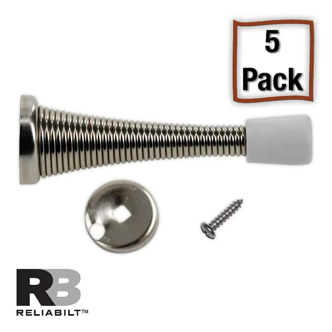 RELIABILT 3- Satijn nickel Spring Door Stop (5-Pack)