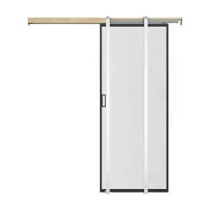 Schuifdeur met klamplaagsysteem - gehard matglas - H205 x L93 cm - LINCI II
