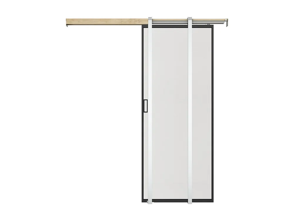 Schuifdeur met klamplaagsysteem - gehard matglas - H205 x L93 cm - LINCI II